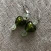 Green glass hearts with chiltonite bead trim