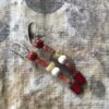 Long red, white and yellow glass beads