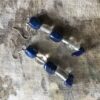 Long Canadian lapis, clear glass and lapis lazuli trim