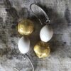 Round gold glass with polished white bone