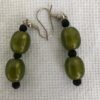 Green glass-like beads