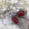 Deep red agate with glass chips