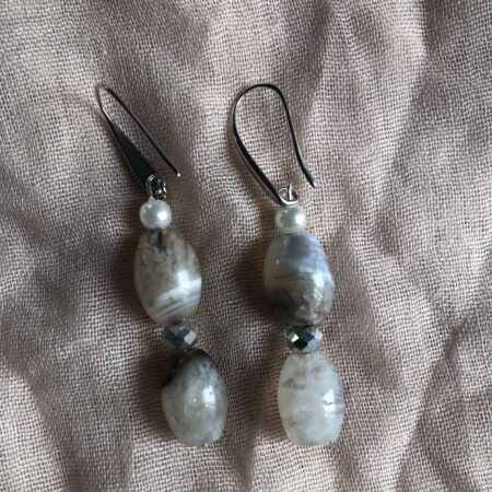 Pale agate beads