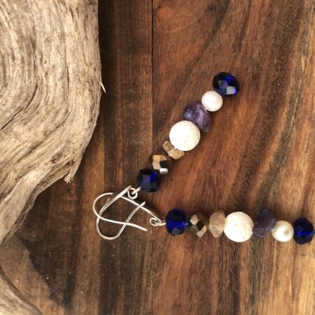 Mixed blues with white agate